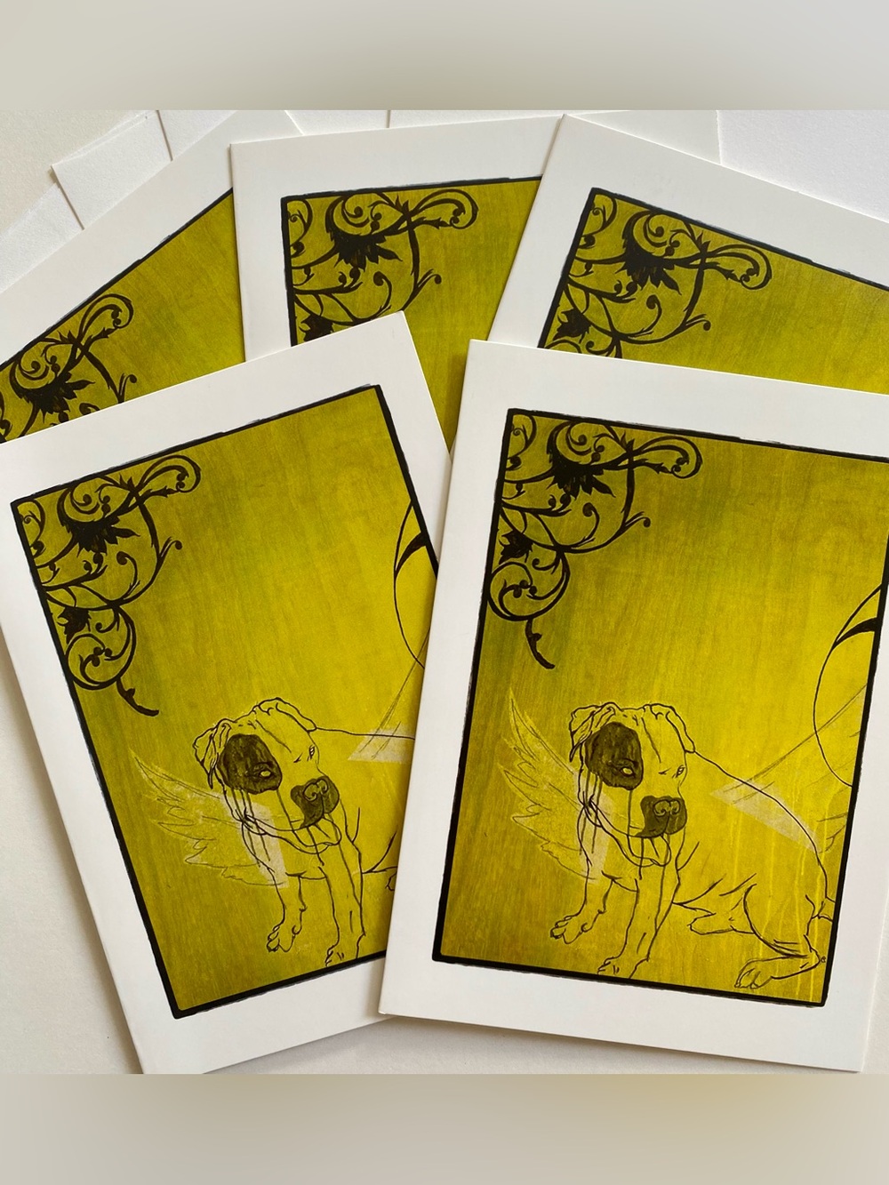 5 Dog Portrait Greeting Cards, Any Occasion Dog Lover or Sympathy Card Set of 5